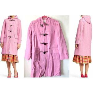 Isaac Mizrahi Target Hooded Duffel Coat Wool Blend Size XS Pink Zip Toggles NEW